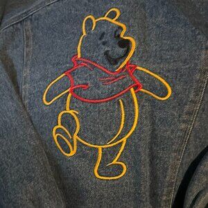 Vintage Disney Winnie the Pooh Denim Corduroy Jean Jacket Embroidered Juniors